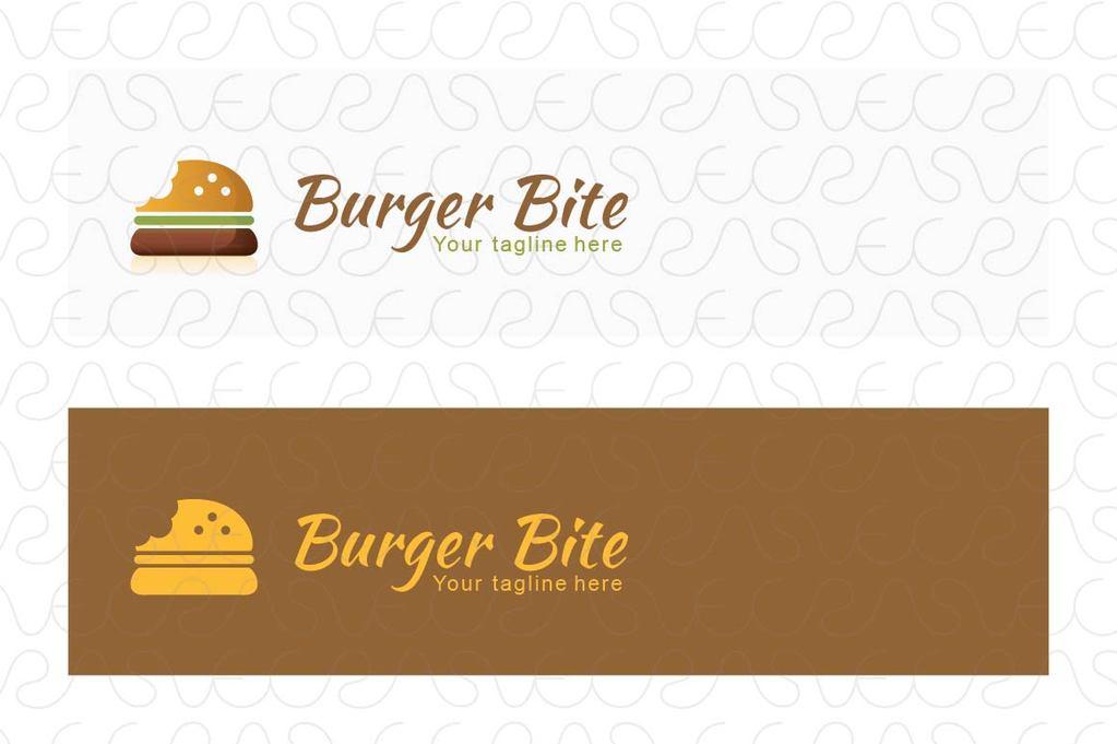 Brown Food Logo - Burger Bite Food Logo Design Template