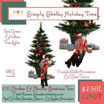 Reds and Green Tree Logo - Second Life Marketplace - Simply Shelby Birdies & Blooms Xmas Tree ...