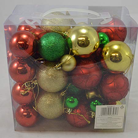 Reds and Green Tree Logo - Box of 50 Assorted Christmas Tree Decorations including Tree Top ...