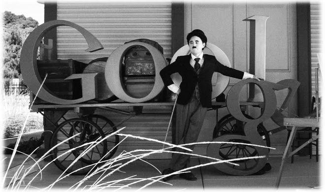Black and White Google Logo - 122nd Birthday of Charlie Chaplin