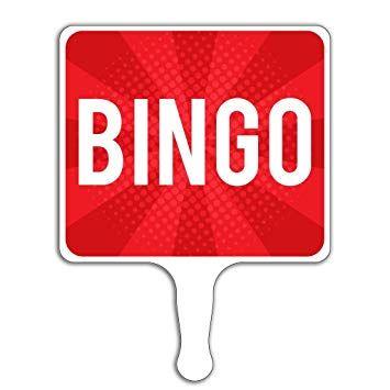 Two Red X's Attached Logo - Bingo Hand Held Paddle Sign 8 x 10.5 Two Sided 12