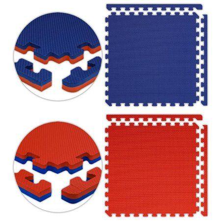 Two Red X's Attached Logo - Alessco JSFRRDRB2X2I Jumbo Reversible SoftFloors Red Royal Blue 2