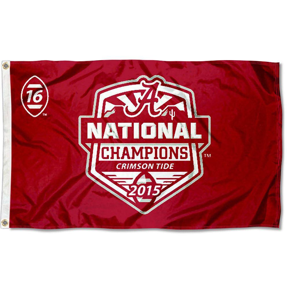 Two Red X's Attached Logo - Alabama Crimson Tide National Champs 3' x 5' Pole Flag
