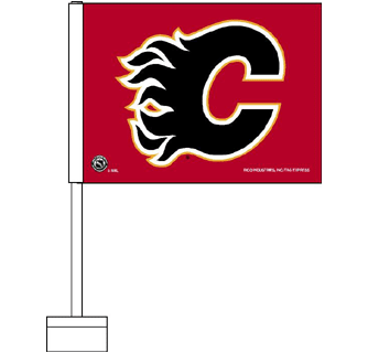 Two Red X's Attached Logo - Calgary Flames Car Flag