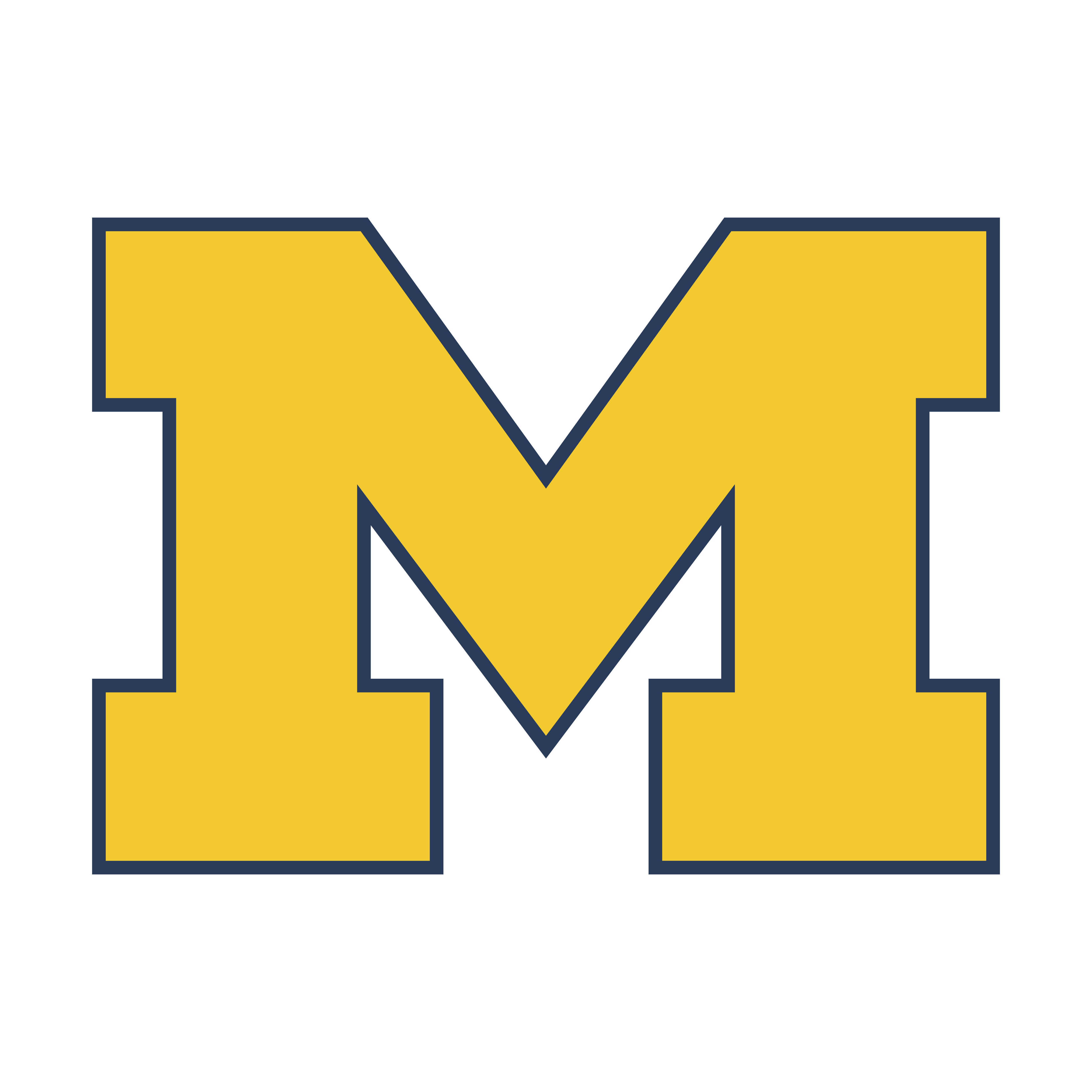 Blue and Yellow M Logo - Yellow m college Logos