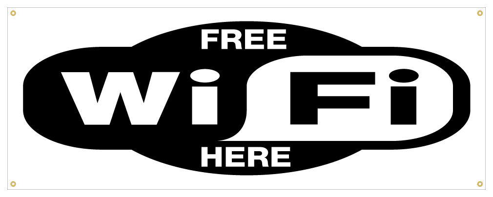 Wireless Shop Logo - WIFI Logo Sticker Free Wireless Internet Coffee Shop Cafe Store