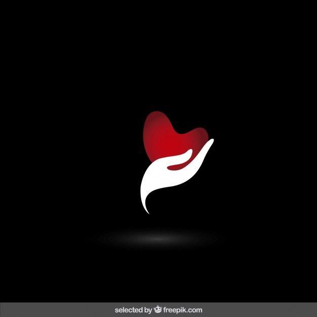 Red Heart Hands Logo - Logo with heart and hand Vector | Free Download