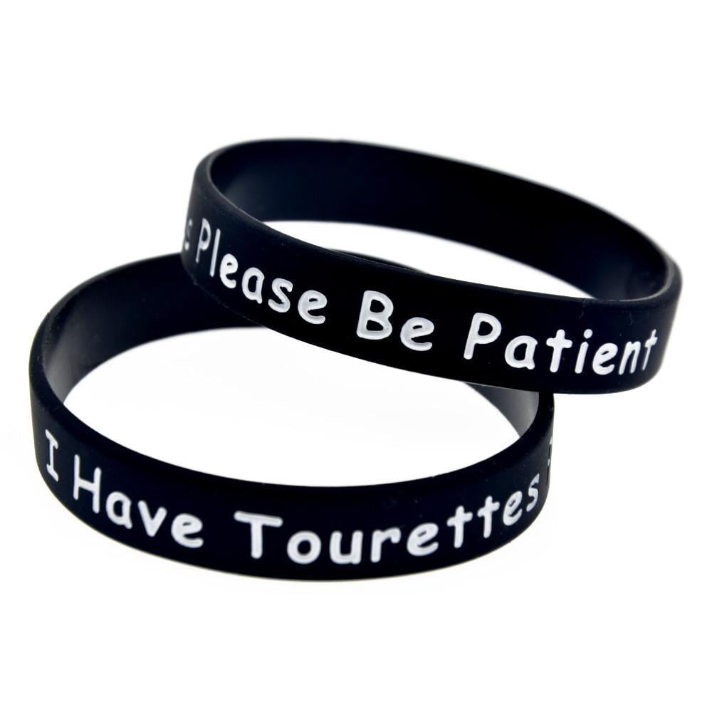 Medical Bracelet Logo - Hot Sell I Have Tourettes Please Be Patient Silicone Wristband