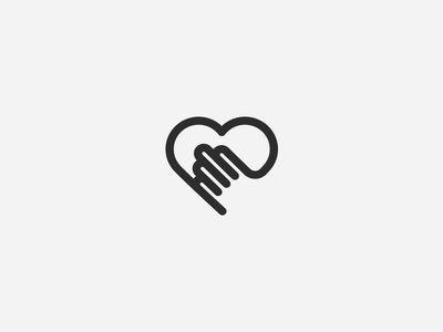 Hand and Heart Logo - Mark | HelpingHand | Logo design, Logos, Logo inspiration