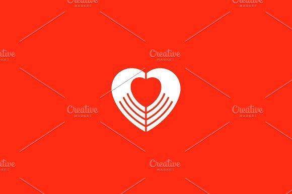 Red Heart Hands Logo - Heart negative space hands logo ~ Logo Templates ~ Creative Market