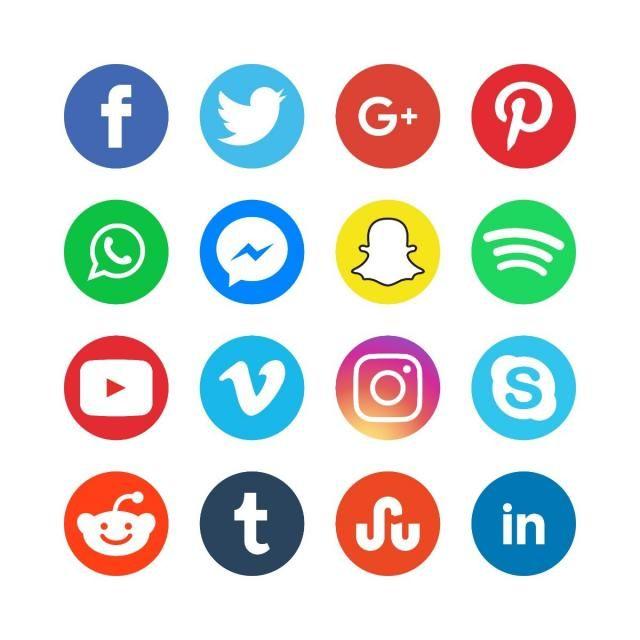 Circle Social Media App Logo - Colorful Circular Social Media Icons, Abstract, App, Black PNG and ...