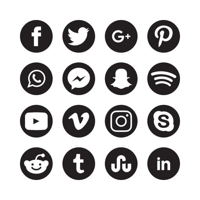 Circle Social Media App Logo - Black And White Circular Social Media Icon, Abstract, App, Black