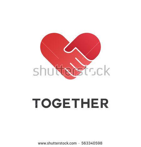 Heart with Hands Logo - Red hand shake with heart Logo concept | logo | Pinterest | Logos ...
