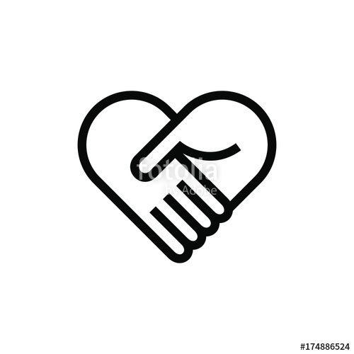 Heart with Hands Logo - Collaboration Teamwork Care Heart Hands Icon Logo