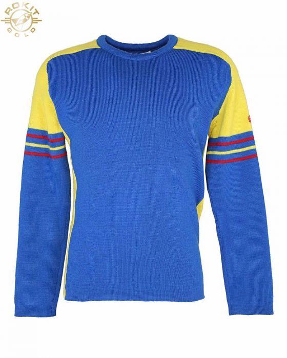 Blue and Yellow M Logo - 70s Blue & Yellow White Ram Wool Ski Jumper - M Blue, Yellow ...
