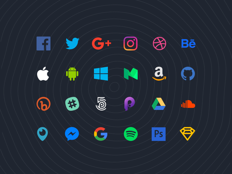 Circle Social Media App Logo - 70 Flat Social Icons for Sketch (Updated) by Alexis Doreau ...