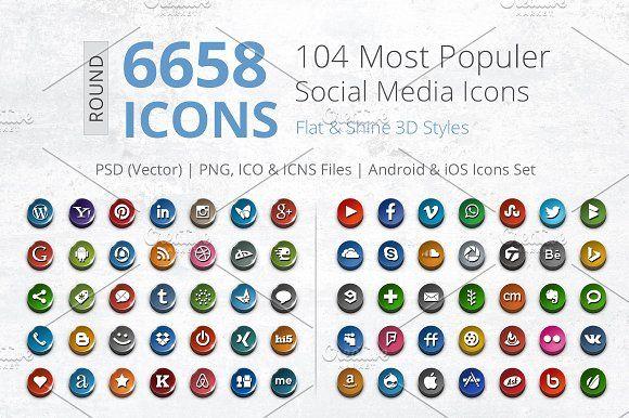Circle Social Media App Logo - 3D Social Media Pack [Round] ~ Icons ~ Creative Market