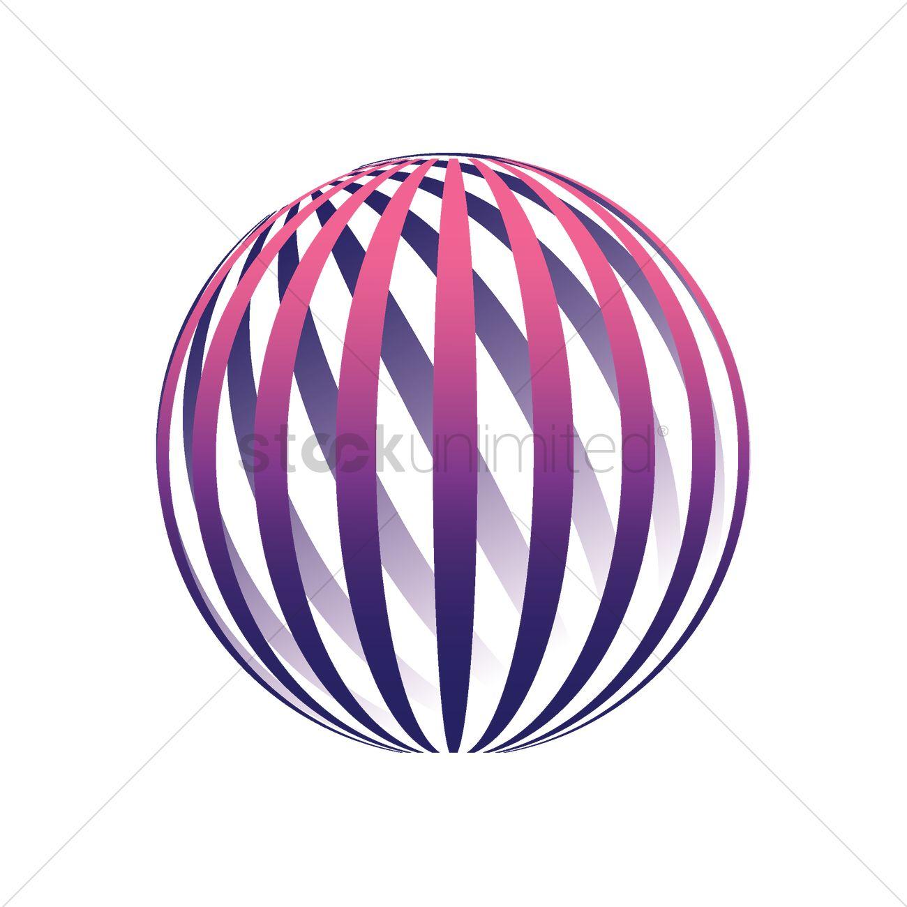 Globe with Lines Logo - Globe logo element with lines Vector Image - 2002424 | StockUnlimited