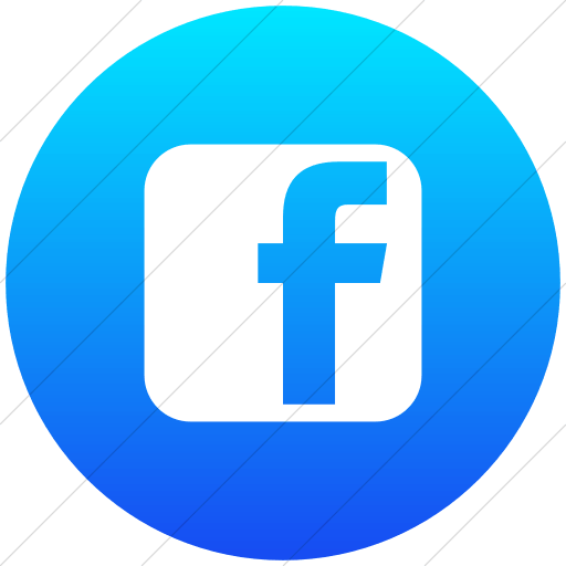Circle Social Media App Logo - IconsETC » Flat circle white on ios blue gradient social media ...
