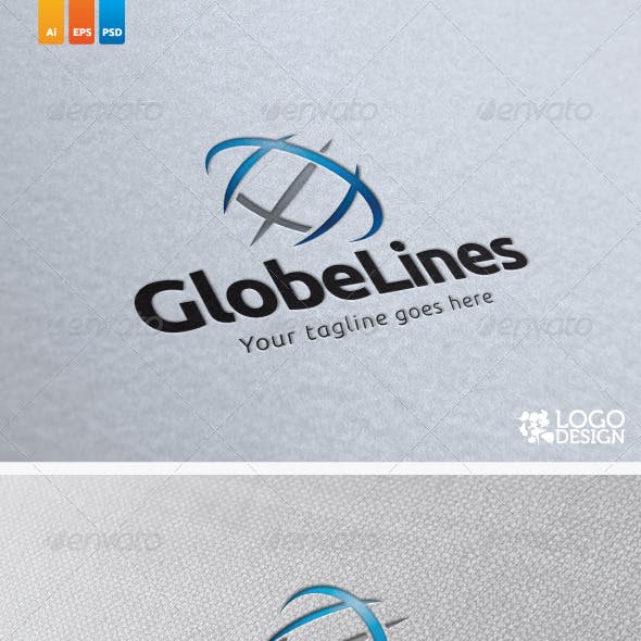 Globe with Lines Logo - Lines Logo Templates from GraphicRiver