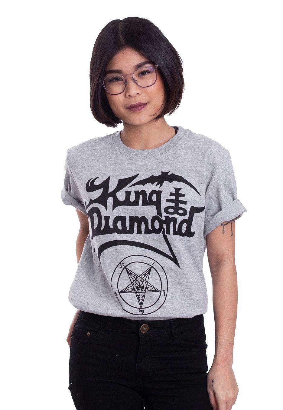 King Diamond Clothing Logo - King Diamond - Black Logo Grey - T-Shirt - Official Hard Rock ...
