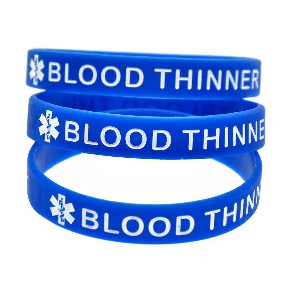 Medical Bracelet Logo - 2019 Wholesale Ink Filled Logo Bangle Blood Thinner Silicone ...