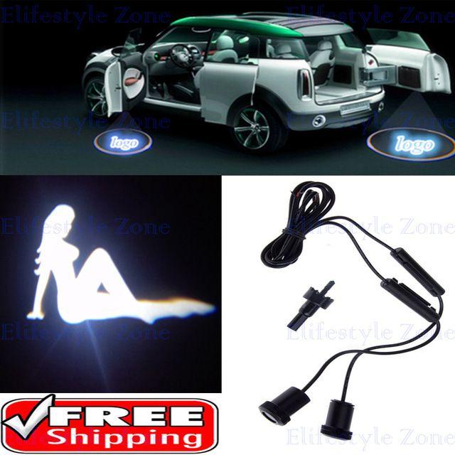 Sexy Cadillac Logo - 2 x Sexy Girl Car LED Laser Logo Lights Door Welcome Ghost Shadow ...