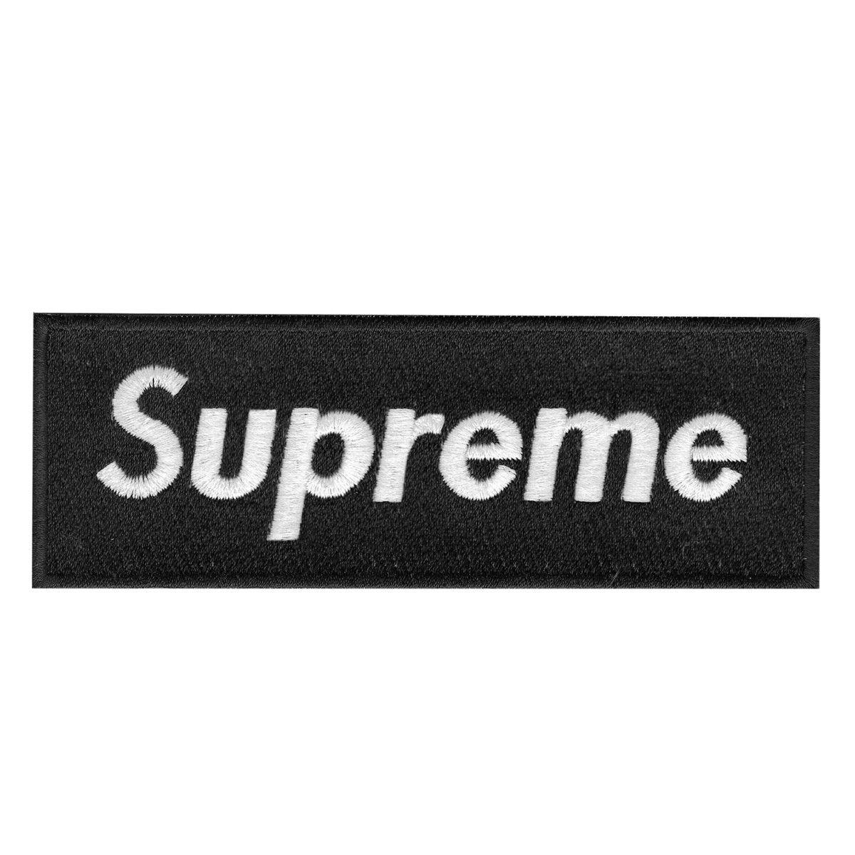 Black Supreme Logo - Black Supreme Box Logo Iron On Applique Patch