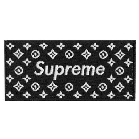 Black Supreme Logo - Black Supreme LV Box Logo Iron On Applique Patch
