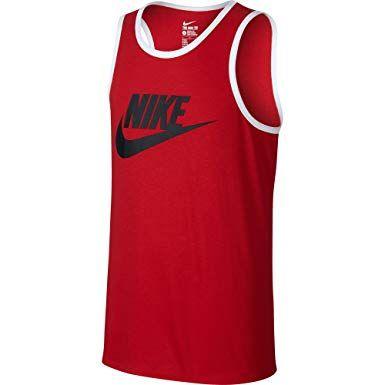 Red and White Clothing Logo - NIKE Ace Logo Men's Tank Top Athletic Red White Black 779234 657