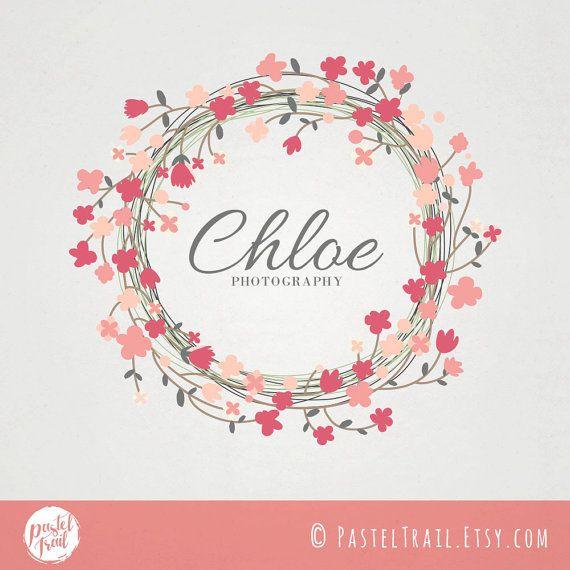 Pastel Floral Logo - Custom pre-made fashion photography logo design, with chic floral ...
