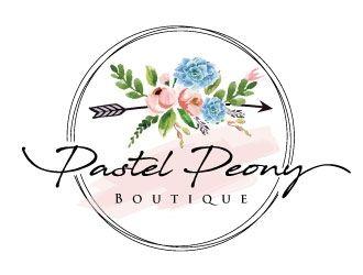 Pastel Floral Logo - Pastel Peony Boutique logo design - 48HoursLogo.com