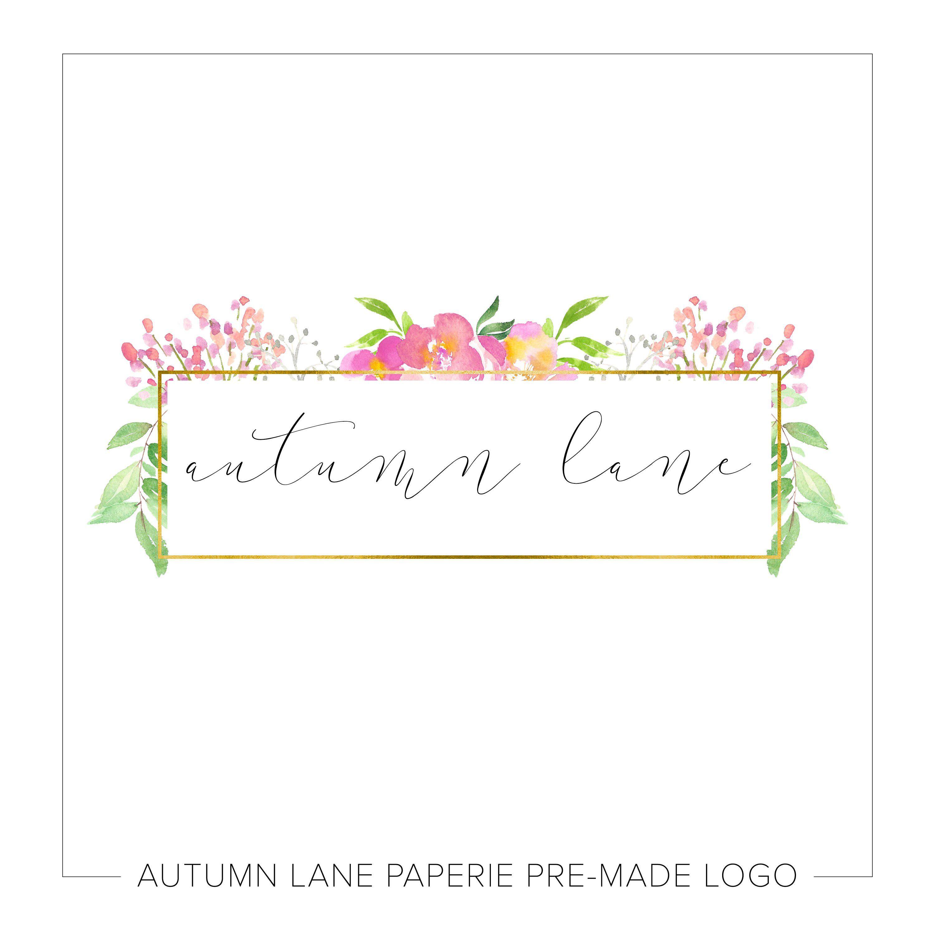 Pastel Floral Logo - Premade Logo Design, Watermark Logo, Website Logo, Business Logo ...