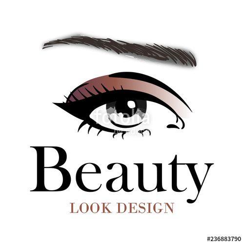 Look with Eyes Logo - Beautiful Eye With Beauty Makeup. Fashion Eye Logo For Make Up