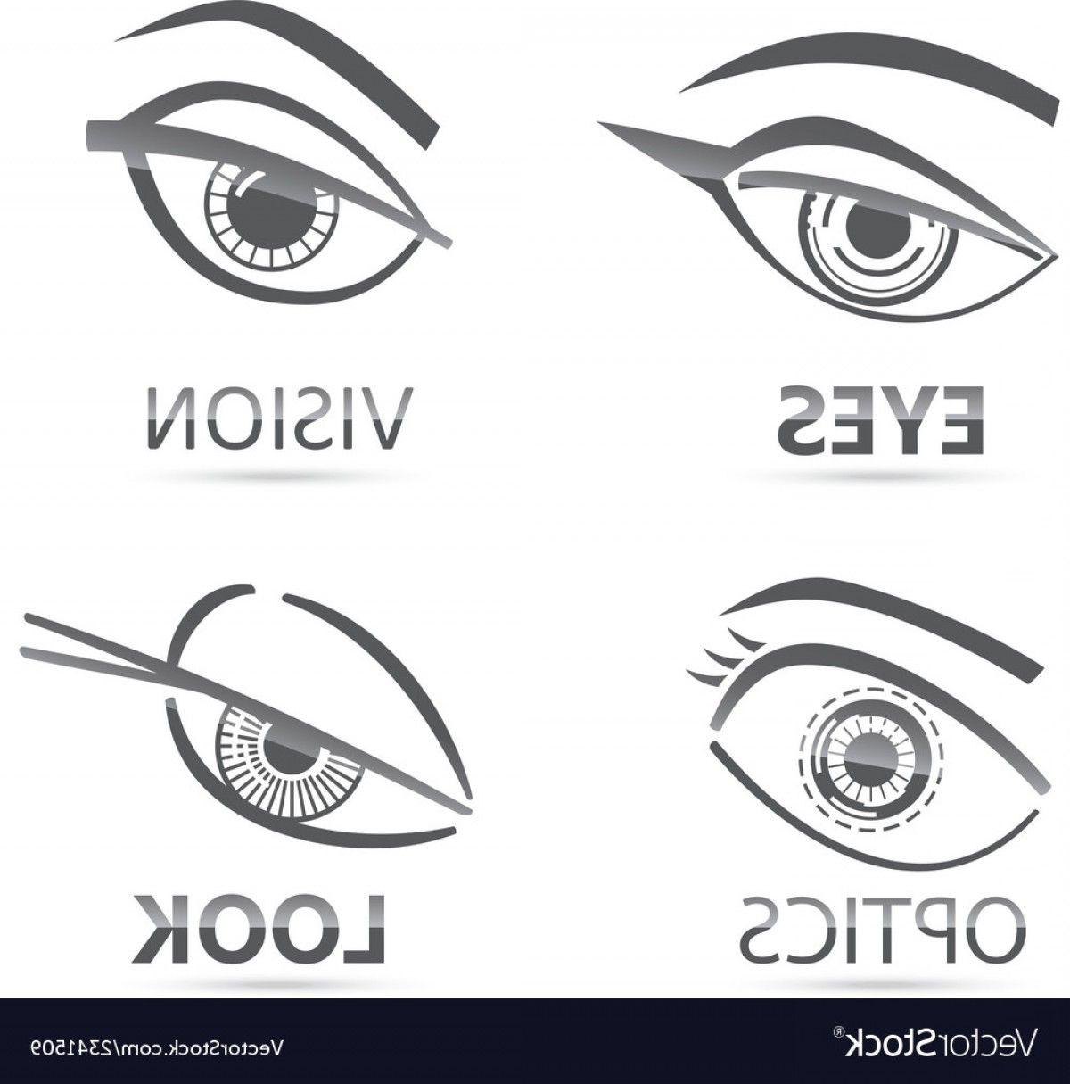 Look with Eyes Logo - Graphic Robot Woman Digital Look Eyes Set Vector