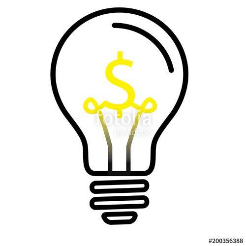 Us Currency Logo - Electric Light Bulb Lamp with US Dollar currency symbol. Concept of ...