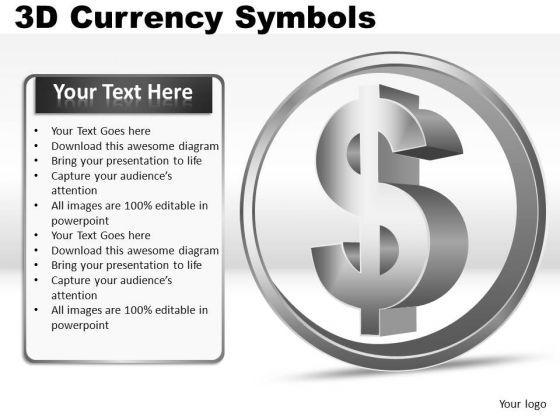 Us Currency Logo - Us Dollar 3D Currency Symbol PowerPoint Slides And Ppt Diagram