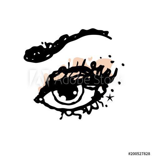 Look with Eyes Logo - Vector eyelashes logo.Long, fake eyelashes extension.Open eyes.hand ...