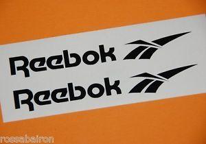 Old Reebok Logo - KIT 2 ADHESIVES REEBOK WRITTEN LOGO OLD mm.100x12