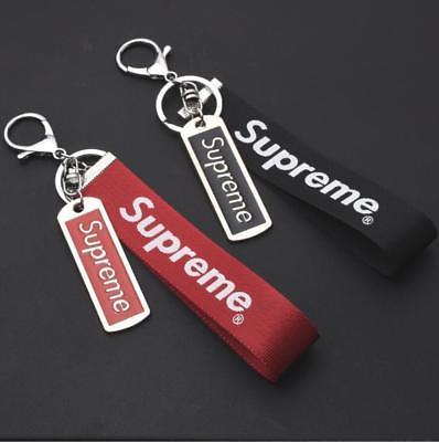 Black Supreme Logo - RED BLACK SUPREME LOGO KeyChain Key Ring Pendant Lanyard Chain Box