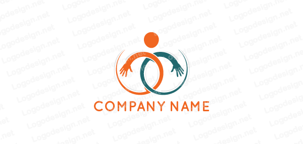Abstract Person Logo - abstract person with hands and swooshes | Logo Template by ...