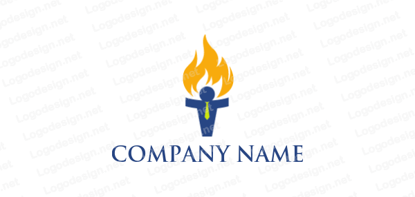 Abstract Person Logo - fire torch made of abstract person | Logo Template by LogoDesign.net