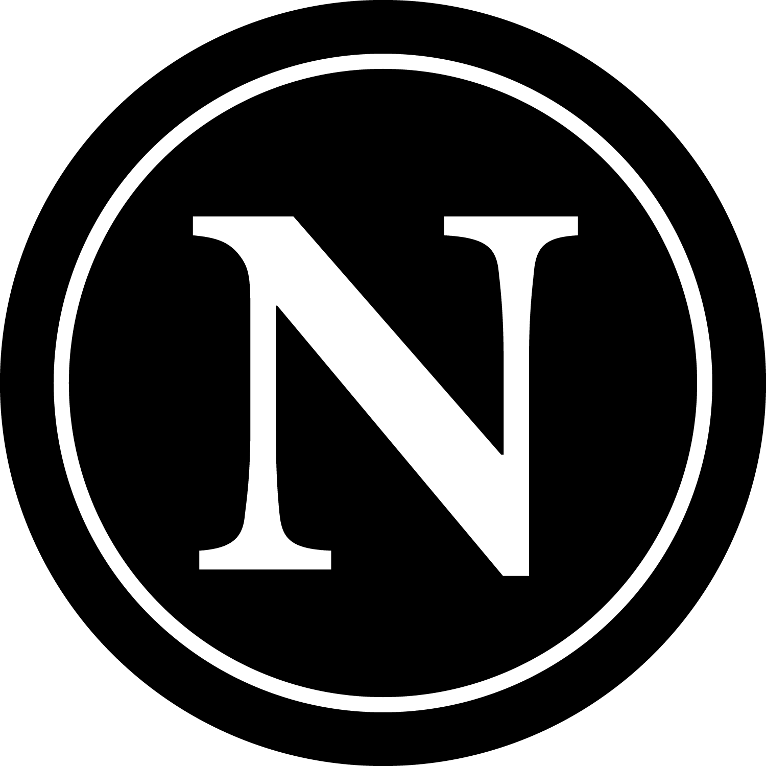 N in Circle Logo - Black And White N Logo Png Image