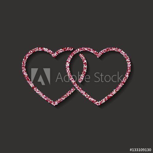 Red White Heart Logo - Glitter icon. double red and white heart logo. love symbol. use in ...