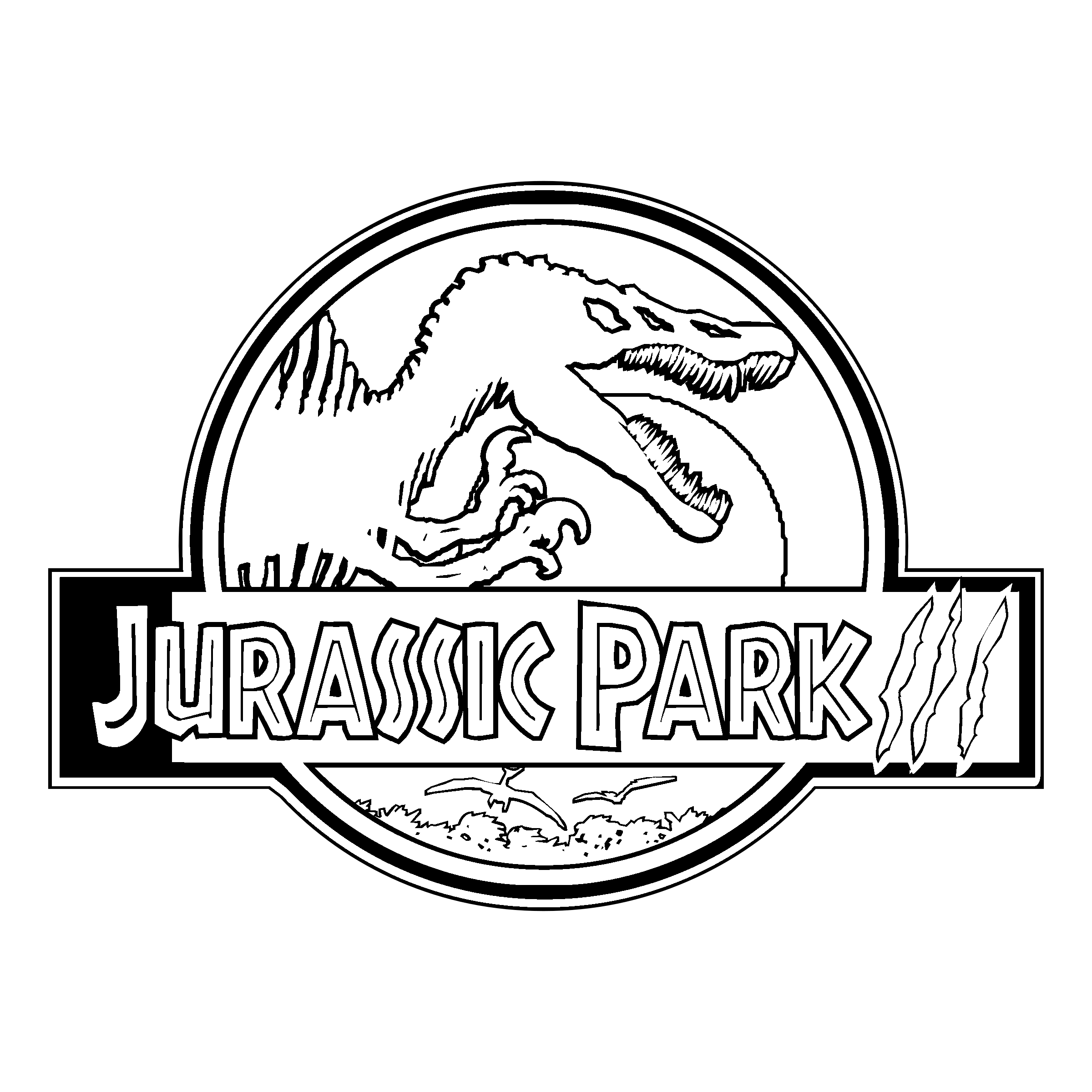 Jurassic Park Black and White Logo - Jurassic Park III Logo PNG Transparent & SVG Vector - Freebie Supply