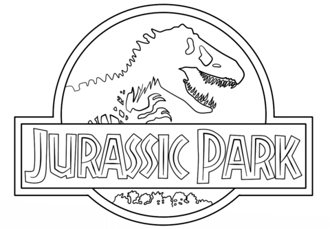Jurassic Park Black and White Logo - Jurassic Park Logo coloring page | Free Printable Coloring Pages