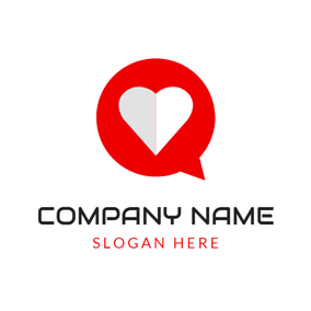 Red White Heart Logo - Free Heart Logo Designs | DesignEvo Logo Maker