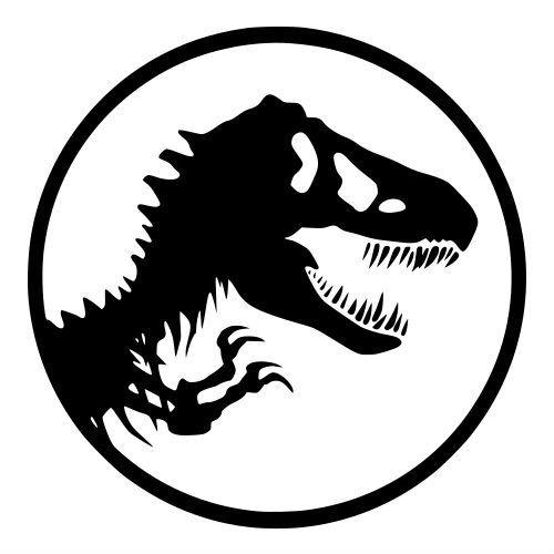 Jurassic Park Black and White Logo - JurassicWorld T Rex. Movie Sticker. Jurassic World