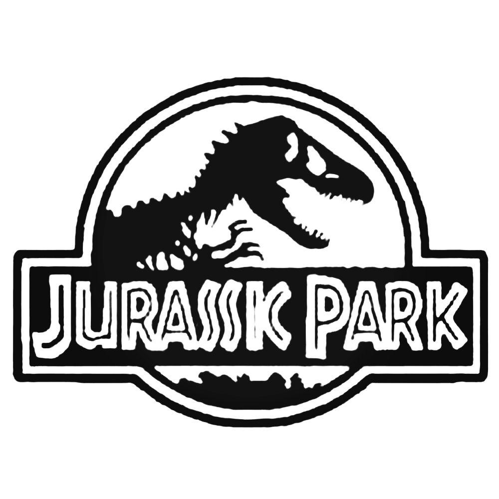 Jurassic Park Black and White Logo - Jurassic Park Title Decal Sticker