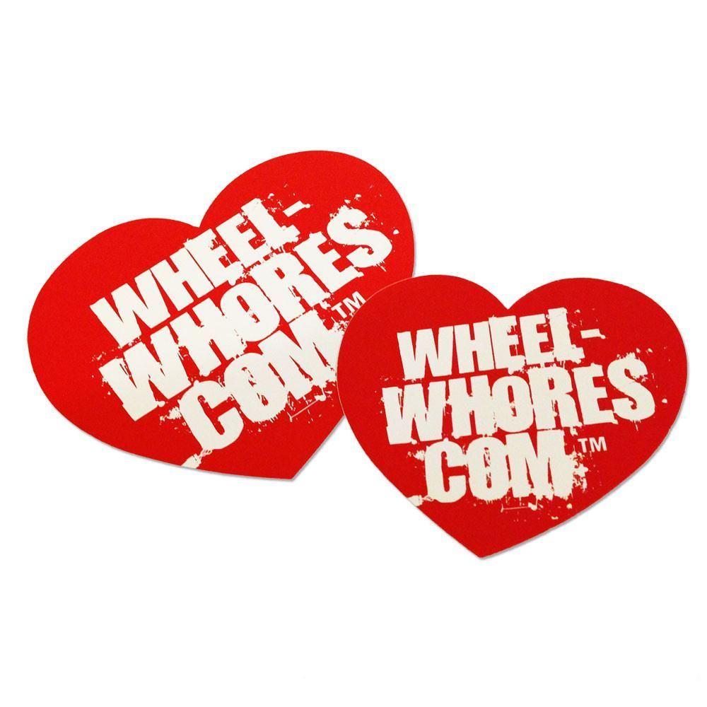 Red White Heart Logo - Wheel-Whores Range Small Red/White Heart (Car Sticker/Decal Pack) | eBay